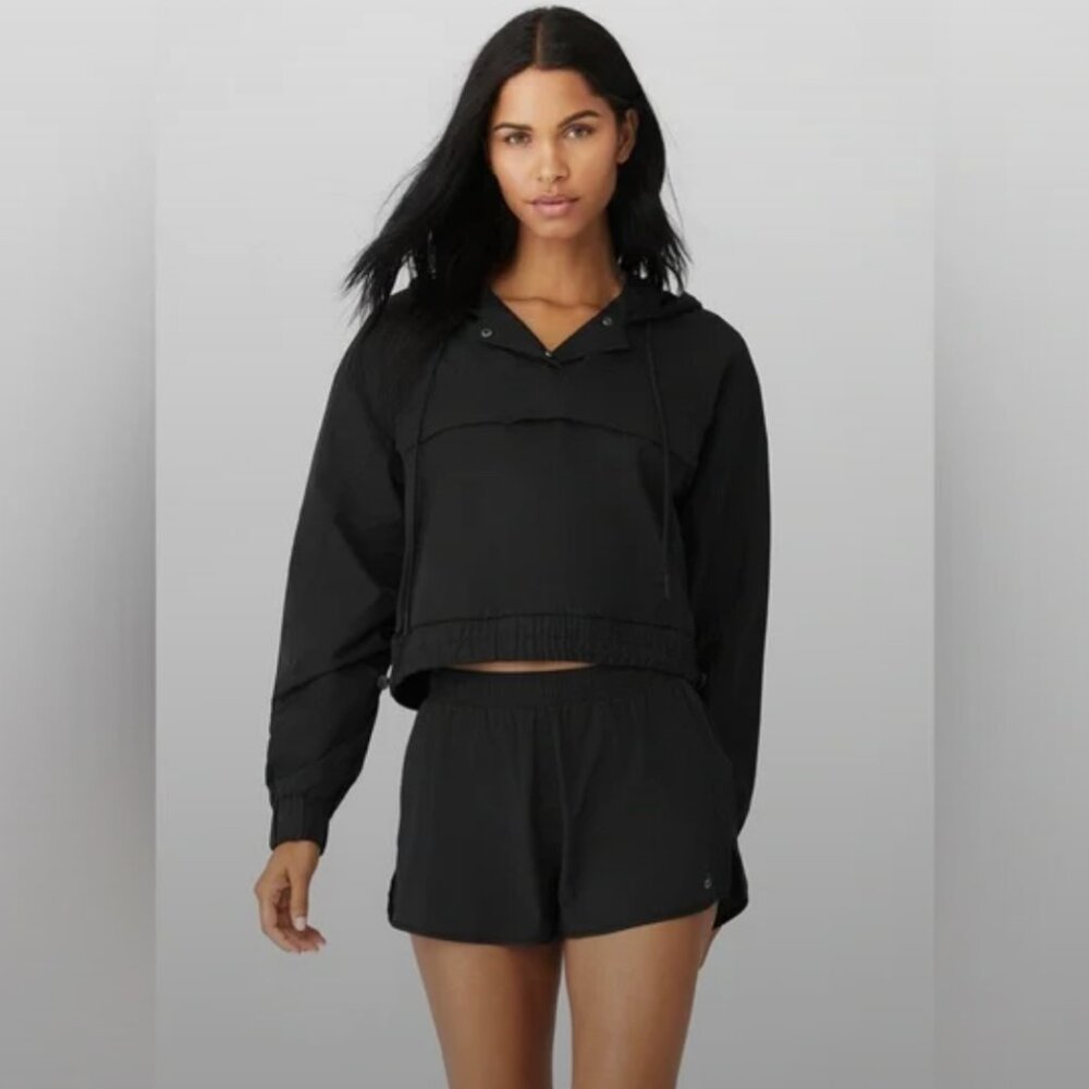 Alo International Anorak Hoodie - Black, Size Small
